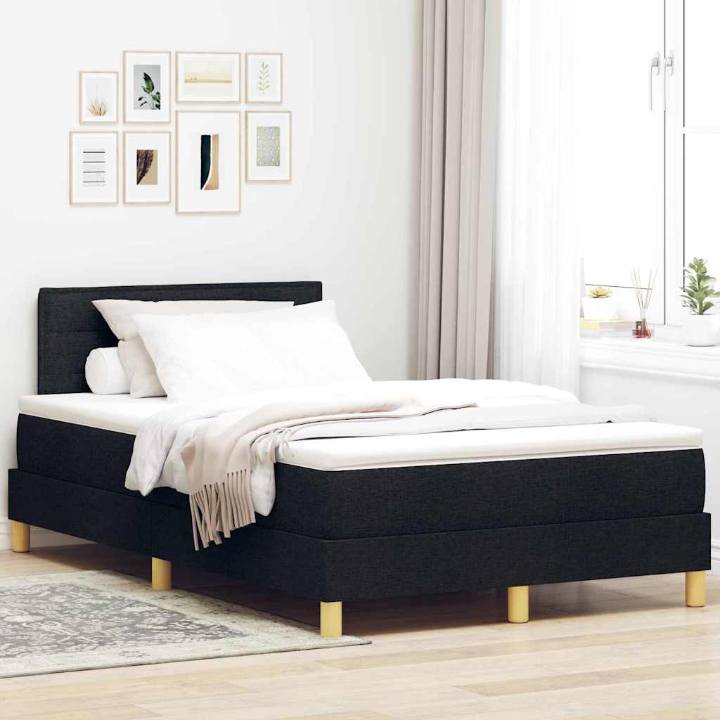vidaXL Κρεβάτι box spring με στρώμα Μαύρο 120 x 200 cm ύφασμα