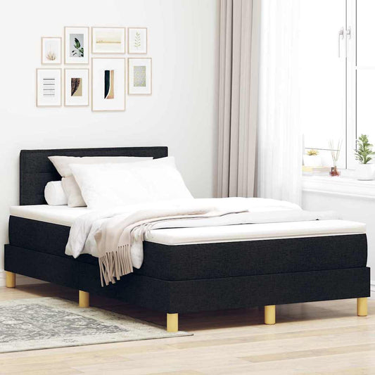 vidaXL Κρεβάτι box spring με στρώμα Μαύρο 120 x 200 cm ύφασμα