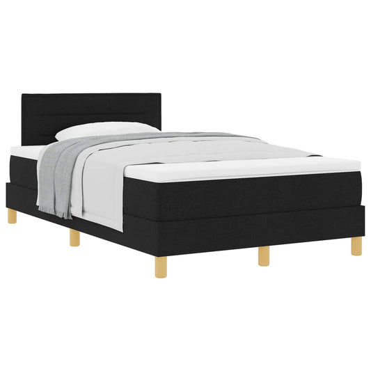 vidaXL Κρεβάτι με ελατήρια με μαξιλάρι Μαύρο 120 x 200 cm ύφασμα