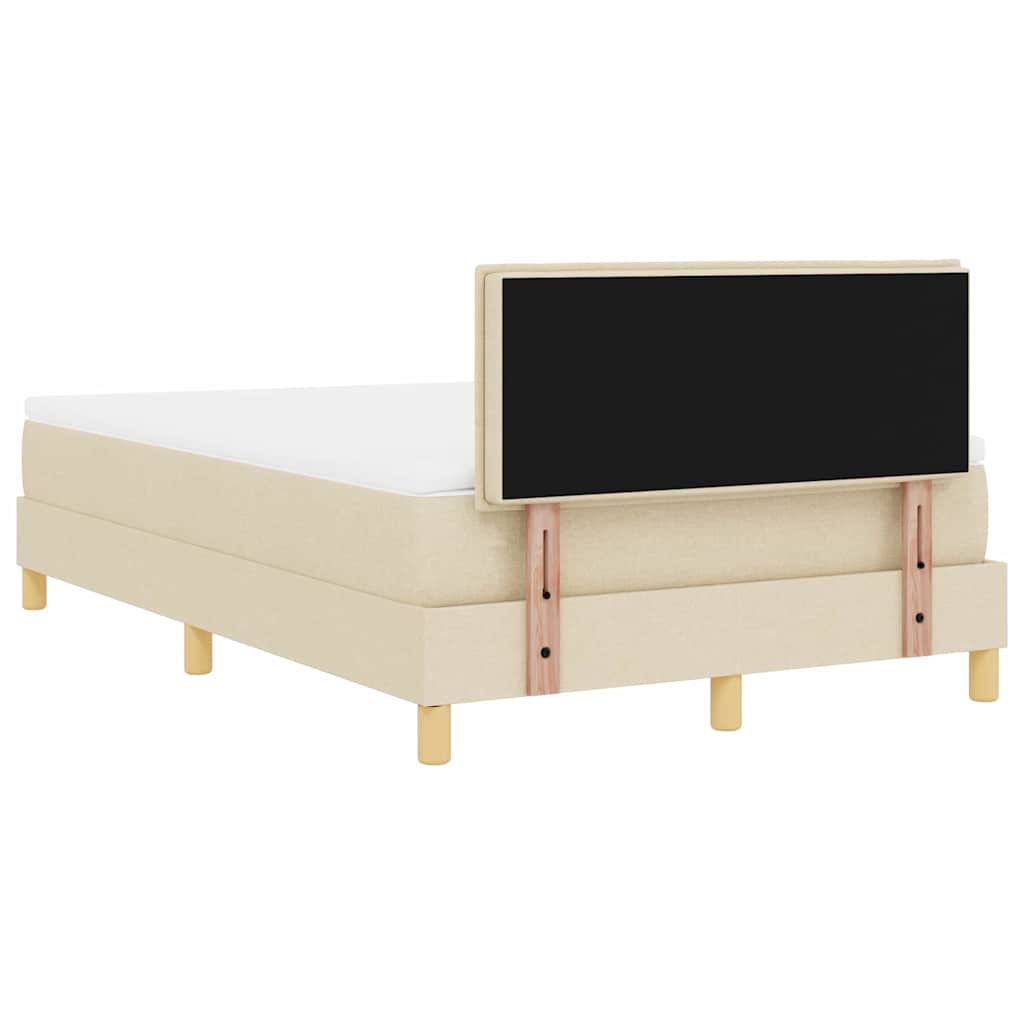 vidaXL Κρεβάτι με ελατήρια με μαξιλάρι Κρεμ 120 x 200 cm ύφασμα