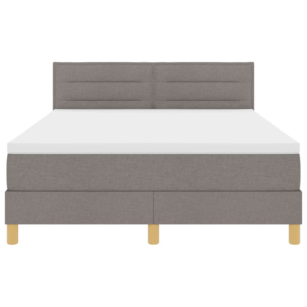vidaXL Κρεβάτι με ελατήρια με μαξιλάρι Taupe 140 x 190 cm ύφασμα