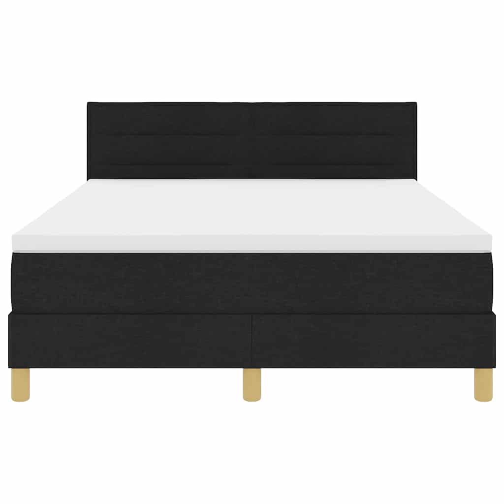 vidaXL Κρεβάτι με ελατήρια με στρώμα Μαύρο 160 x 200 cm ύφασμα