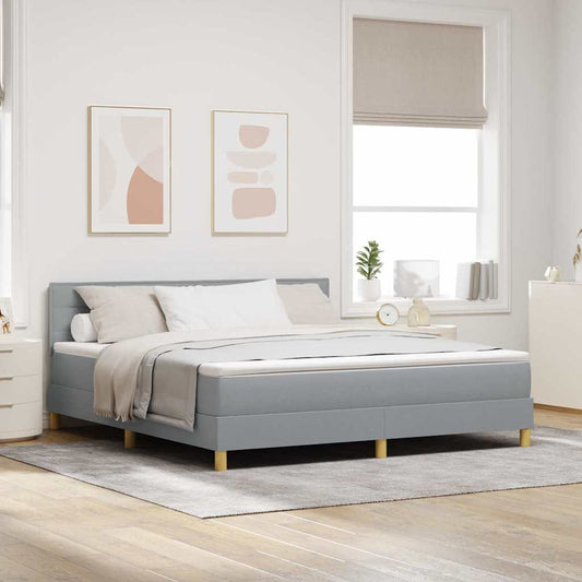 vidaXL Κρεβάτι με ελατήρια Ανοιχτό γκρι 180 x 200 cm ύφασμα