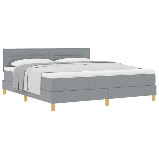 vidaXL Κρεβάτι με ελατήρια Ανοιχτό γκρι 180 x 200 cm ύφασμα