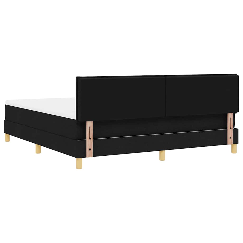 vidaXL Κρεβάτι με ελατήρια με μαξιλάρι Μαύρο 180 x 200 cm ύφασμα