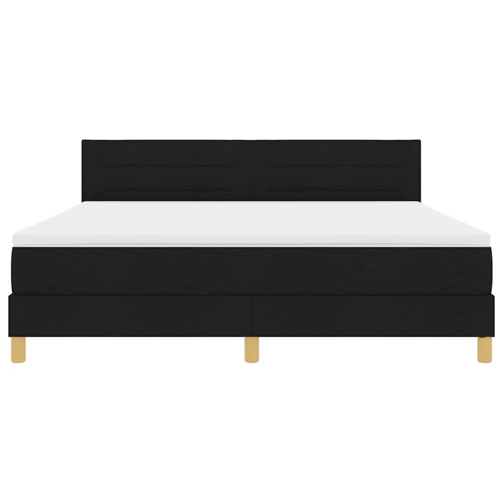 vidaXL Κρεβάτι με ελατήρια με μαξιλάρι Μαύρο 180 x 200 cm ύφασμα