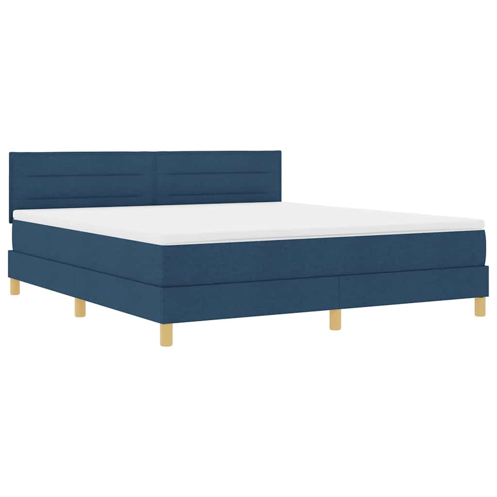 vidaXL Κρεβάτι με ελατήρια με μαξιλάρι Μπλε 180 x 200 cm ύφασμα