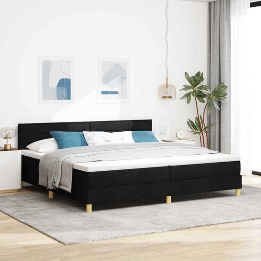vidaXL Κρεβάτι με ελατήρια με μαξιλάρι Μαύρο 200 x 200 cm ύφασμα