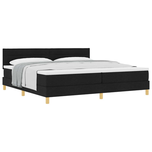 vidaXL Κρεβάτι με ελατήρια με μαξιλάρι Μαύρο 200 x 200 cm ύφασμα