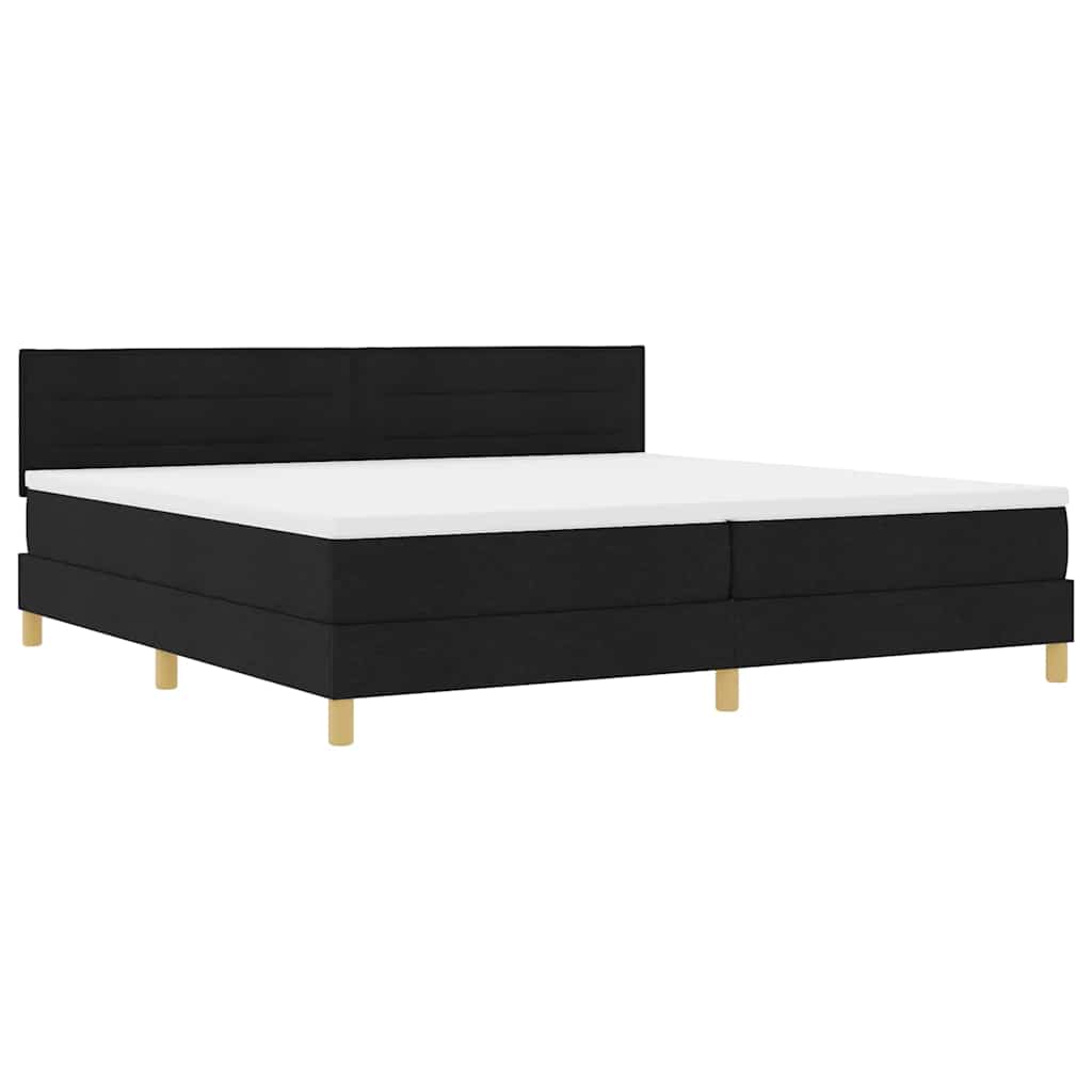 vidaXL Κρεβάτι box spring με στρώμα Μαύρο 200 x 200 cm ύφασμα