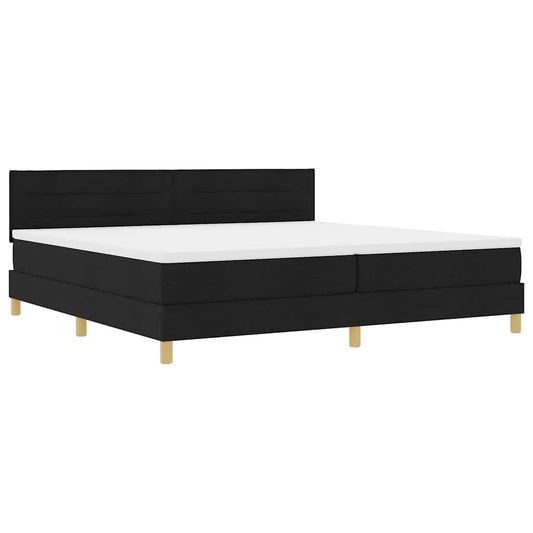 vidaXL Κρεβάτι box spring με στρώμα Μαύρο 200 x 200 cm ύφασμα