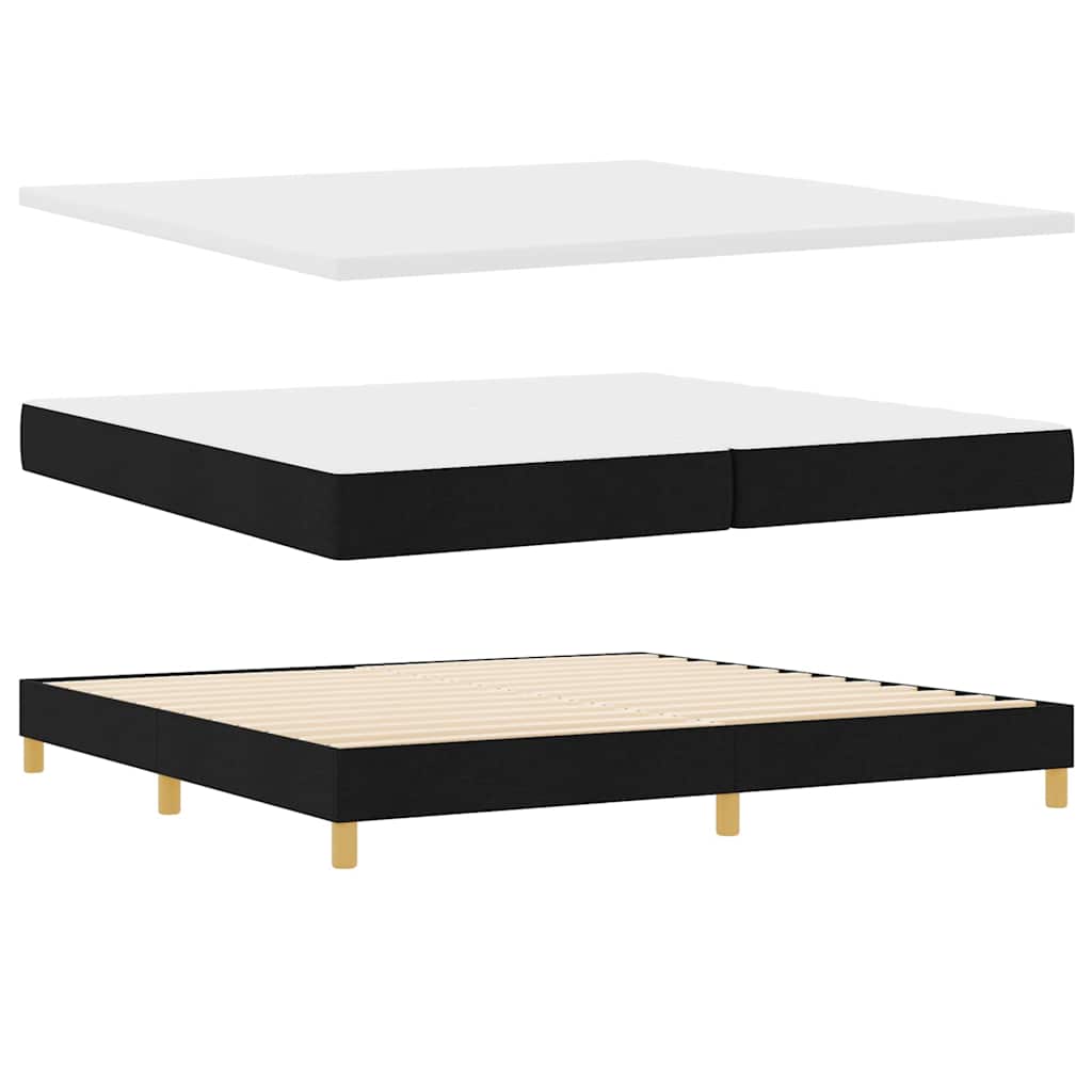 vidaXL Κρεβάτι box spring με στρώμα Μαύρο 200 x 200 cm ύφασμα