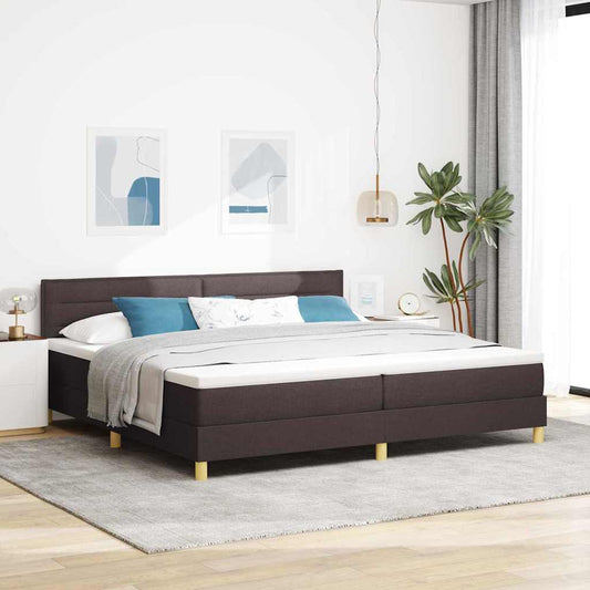 vidaXL Κρεβάτι box spring με στρώμα με στρώμα Σκούρο καφέ Σκούρο καφέ