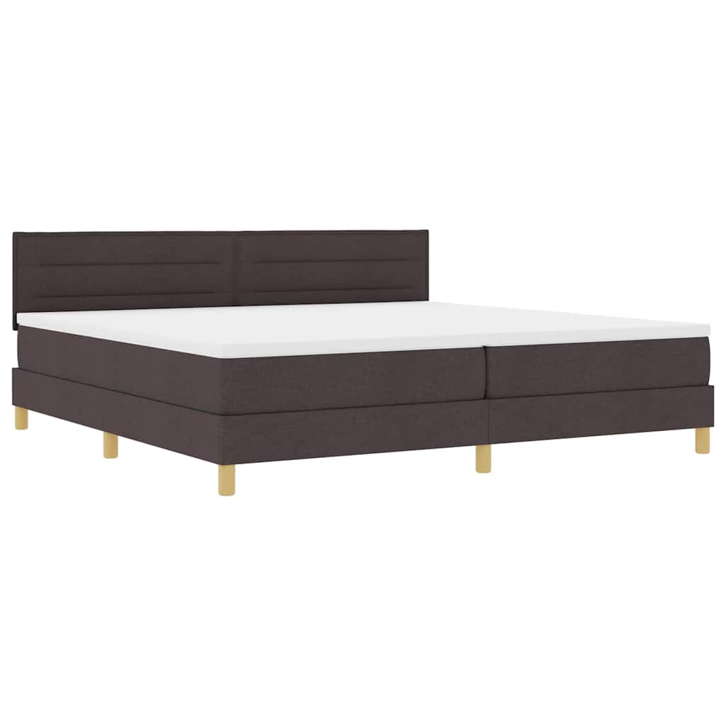 vidaXL Κρεβάτι box spring με στρώμα με στρώμα Σκούρο καφέ Σκούρο καφέ