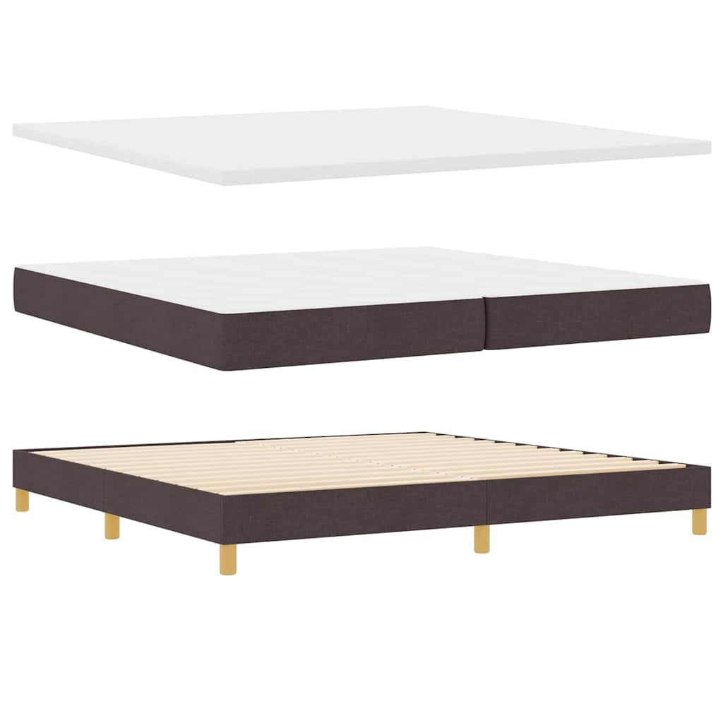 vidaXL Κρεβάτι box spring με στρώμα με στρώμα Σκούρο καφέ Σκούρο καφέ
