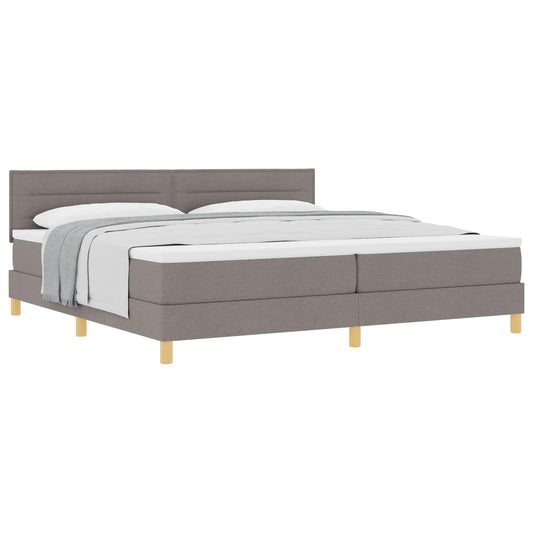vidaXL Κρεβάτι με ελατήρια με μαξιλάρι Taupe 200 x 200 cm ύφασμα