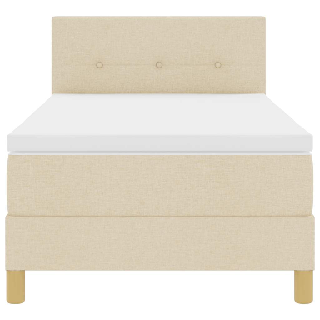 vidaXL Κρεβάτι box spring με στρώμα με στρώμα Κρεμ 80 x 200 cm ύφασμα