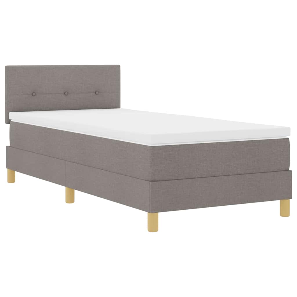 vidaXL Κρεβάτι με ελατήρια με μαξιλάρι Taupe 90 x 190 cm ύφασμα