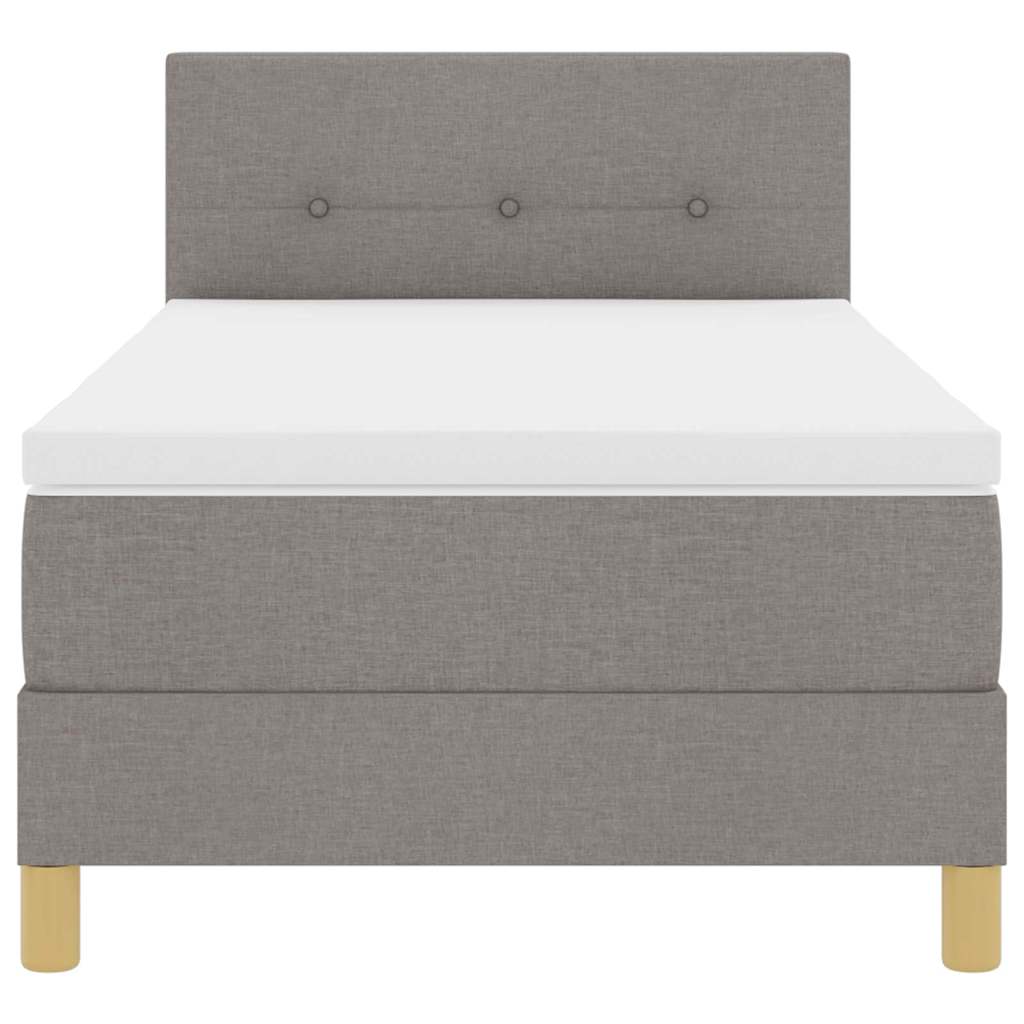 vidaXL Κρεβάτι με ελατήρια με μαξιλάρι Taupe 90 x 190 cm ύφασμα