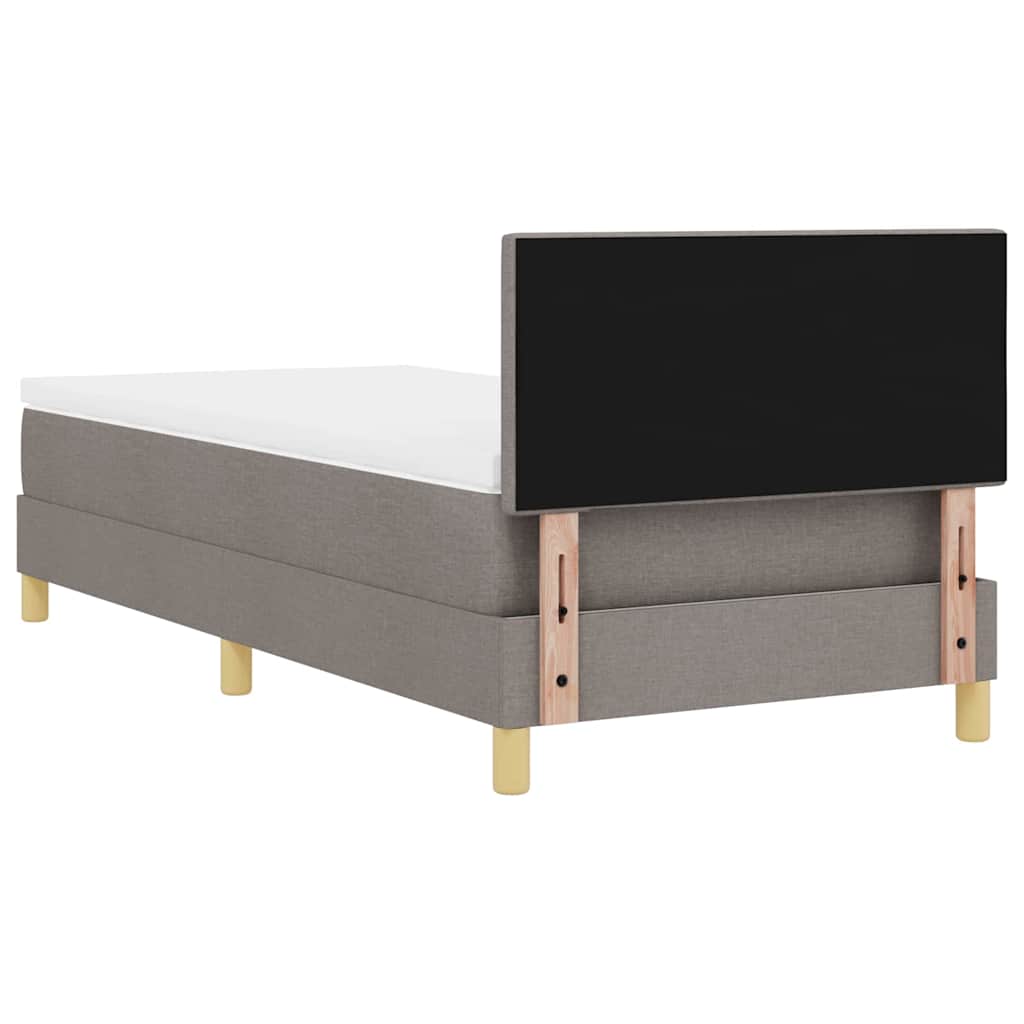 vidaXL Κρεβάτι με ελατήρια με μαξιλάρι Taupe 90 x 200 cm ύφασμα