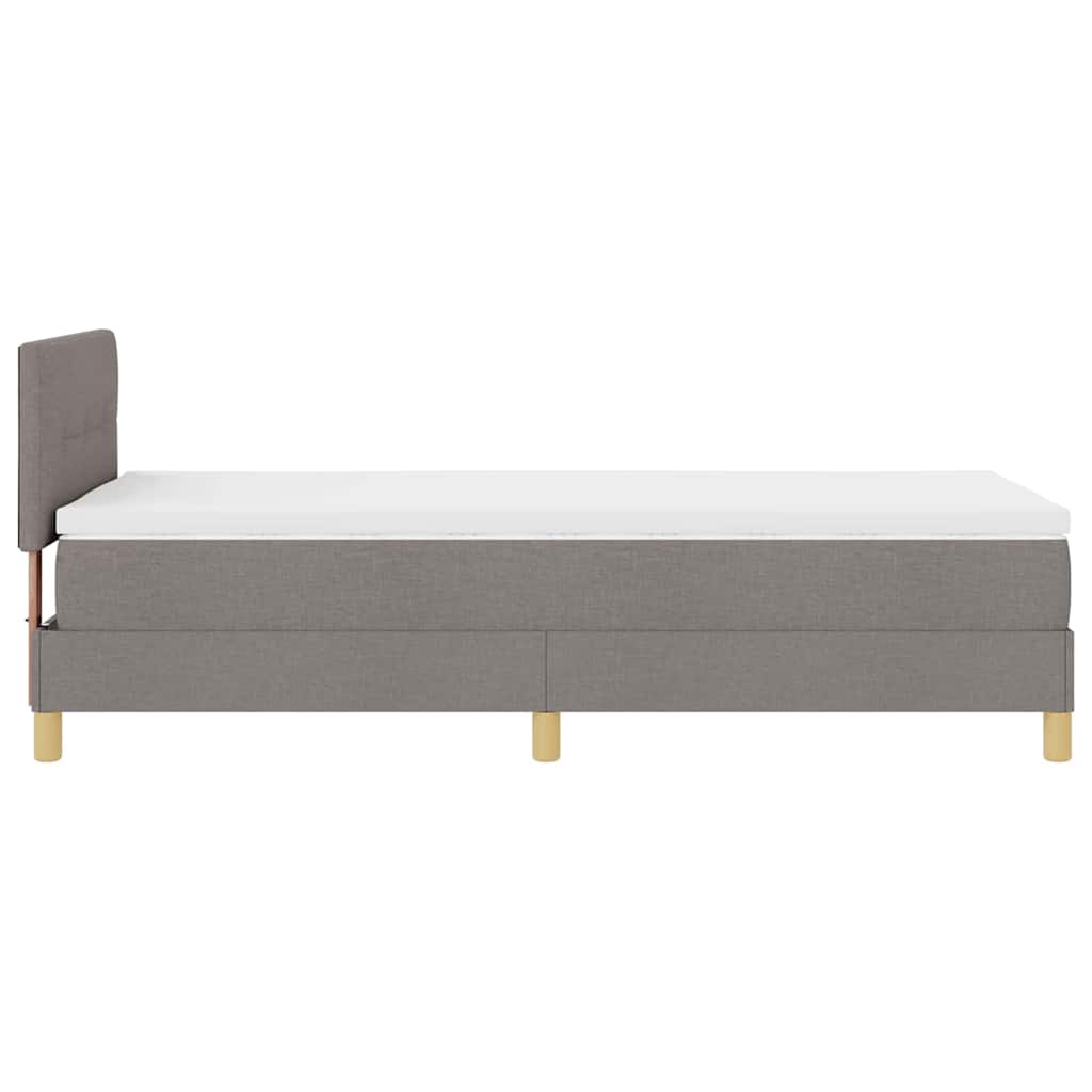 vidaXL Κρεβάτι με ελατήρια με μαξιλάρι Taupe 90 x 200 cm ύφασμα