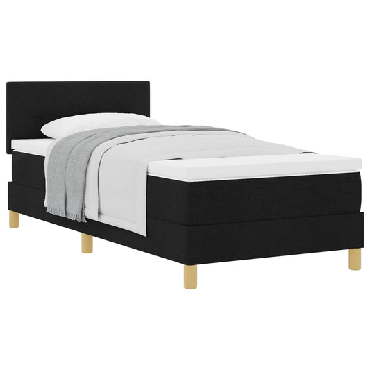 vidaXL Κρεβάτι με ελατήρια με μαξιλάρι Μαύρο 100 x 200 cm ύφασμα
