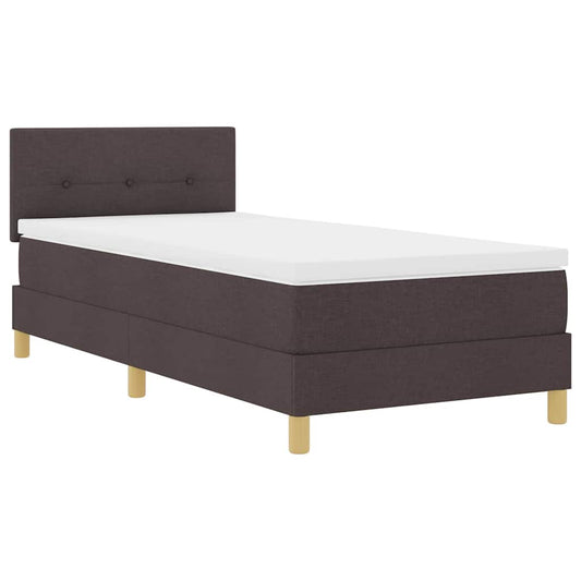 vidaXL Κρεβάτι box spring με στρώμα με στρώμα Σκούρο καφέ Σκούρο καφέ