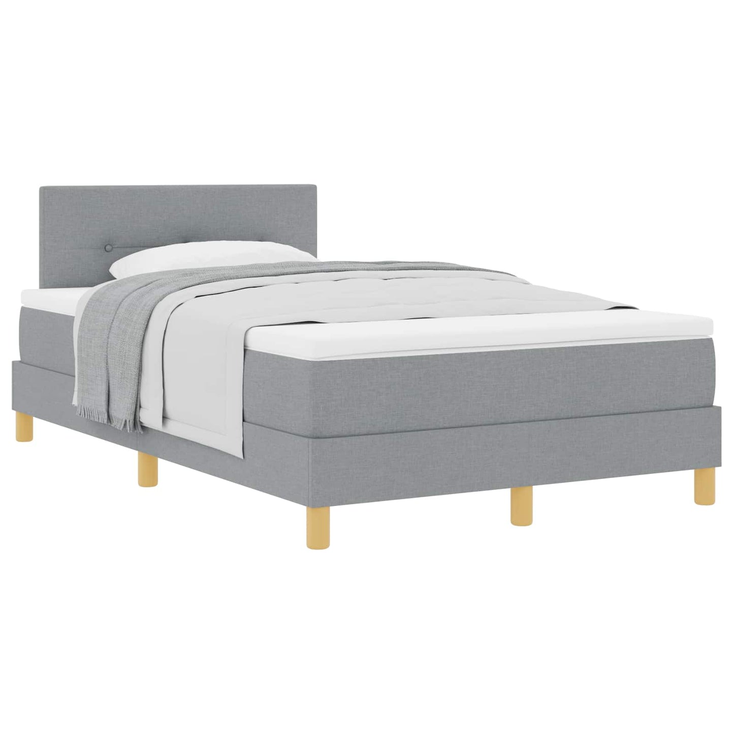 vidaXL Κρεβάτι με ελατήρια Ανοιχτό γκρι 120 x 190 cm ύφασμα