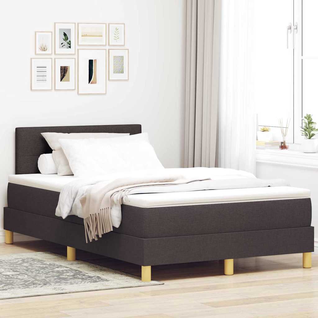 vidaXL Κρεβάτι box spring με στρώμα με στρώμα Σκούρο καφέ Σκούρο καφέ