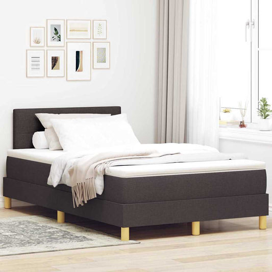 vidaXL Κρεβάτι box spring με στρώμα με στρώμα Σκούρο καφέ Σκούρο καφέ