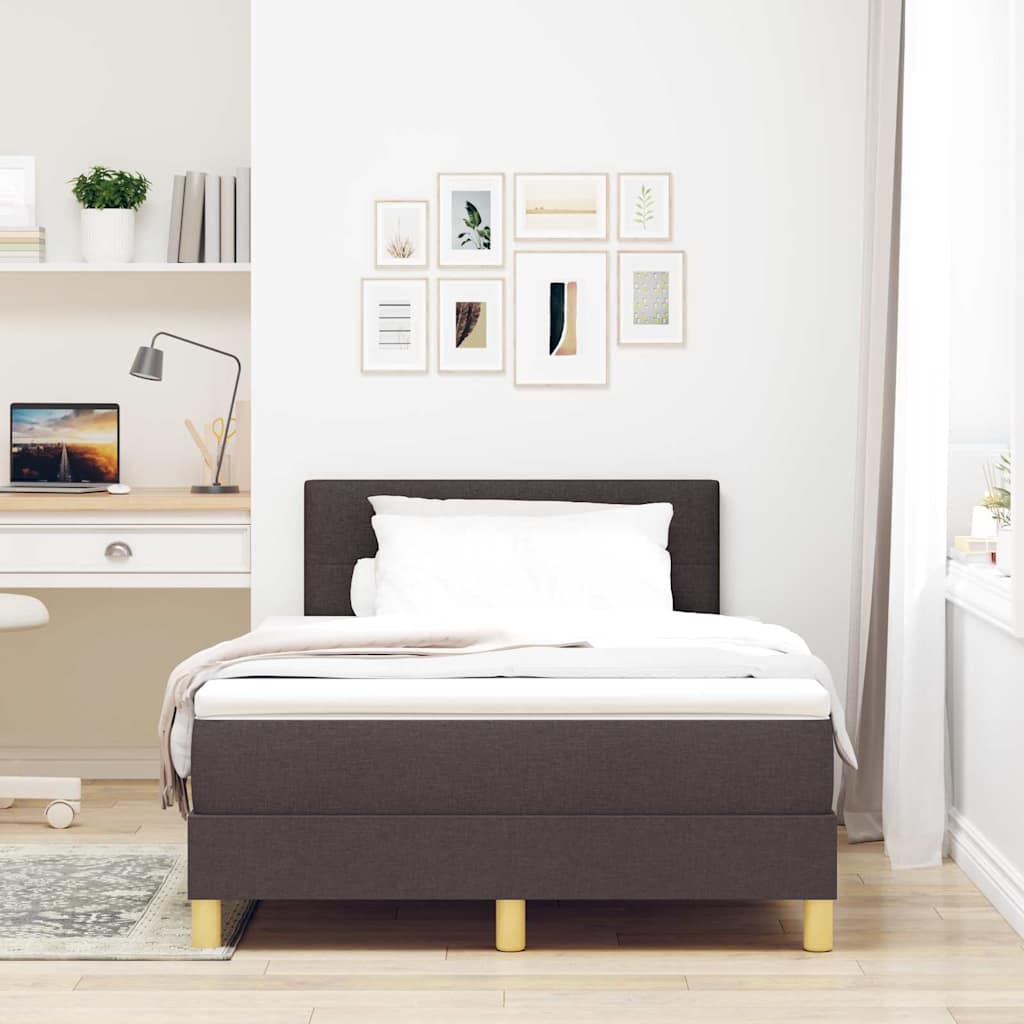 vidaXL Κρεβάτι box spring με στρώμα με στρώμα Σκούρο καφέ Σκούρο καφέ