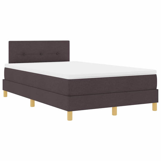 vidaXL Κρεβάτι box spring με στρώμα με στρώμα Σκούρο καφέ Σκούρο καφέ