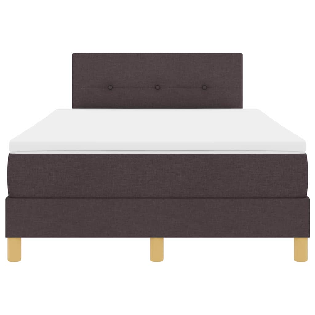 vidaXL Κρεβάτι box spring με στρώμα με στρώμα Σκούρο καφέ Σκούρο καφέ