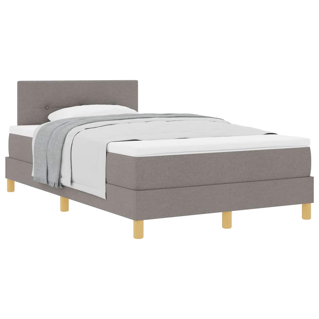 vidaXL Κρεβάτι box spring με στρώμα Taupe 120 x 190 cm ύφασμα