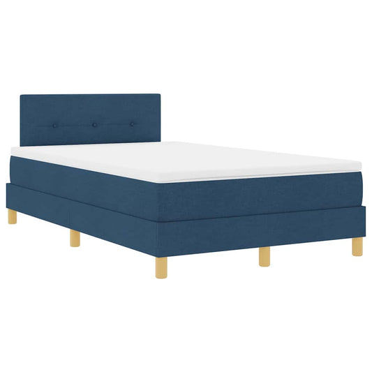 vidaXL Κρεβάτι box spring με στρώμα με στρώμα Μπλε 120 x 190 cm ύφασμα