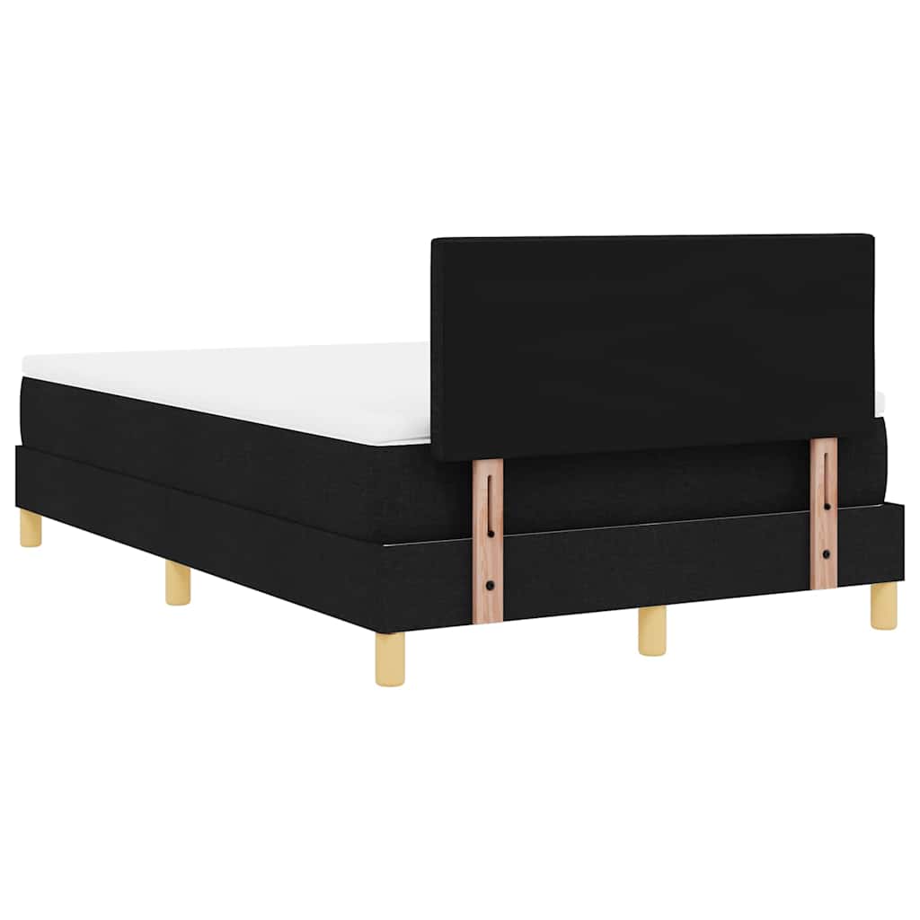 vidaXL Κρεβάτι με ελατήρια με μαξιλάρι Μαύρο 120 x 200 cm ύφασμα