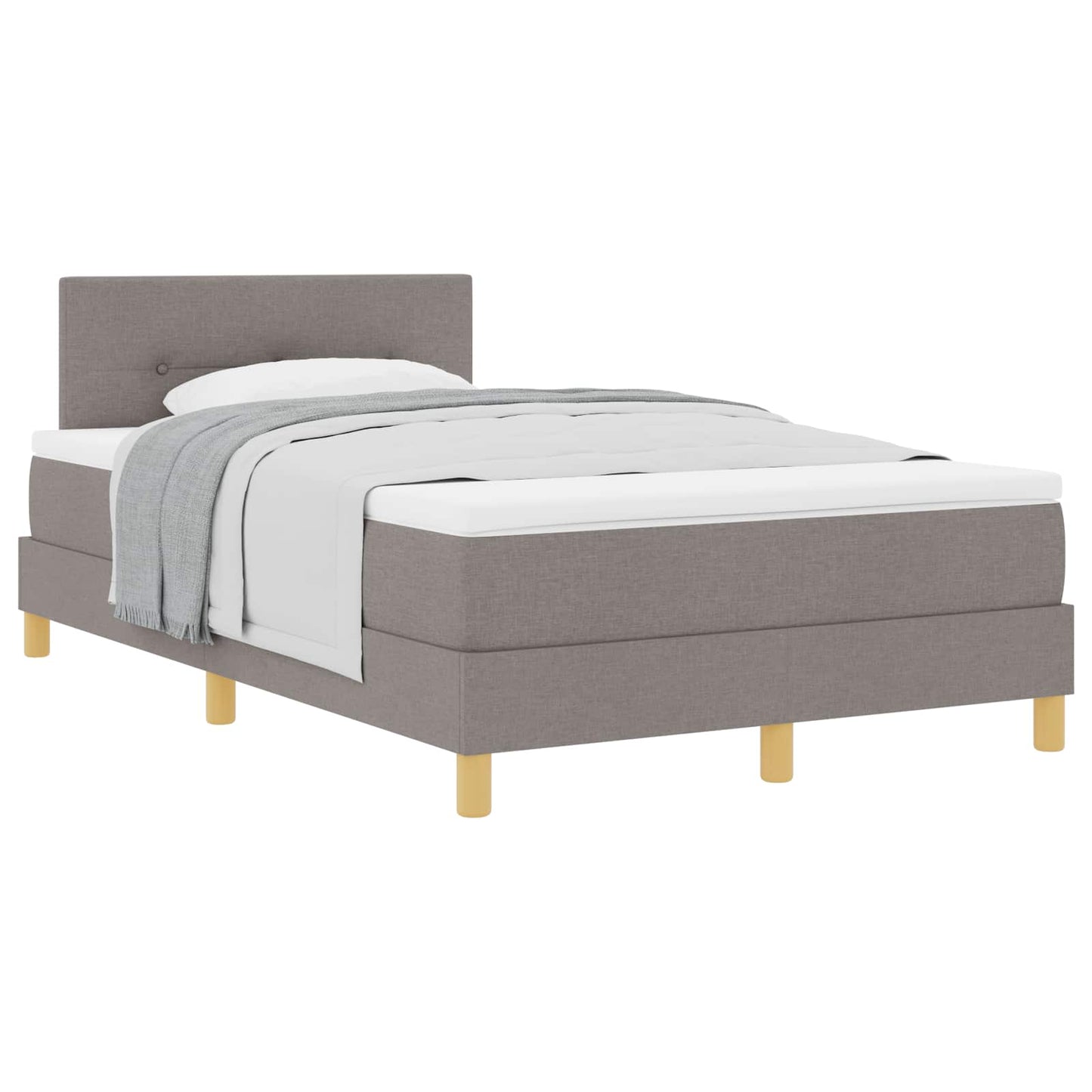 vidaXL Κρεβάτι με ελατήρια με μαξιλάρι Taupe 120 x 200 cm ύφασμα