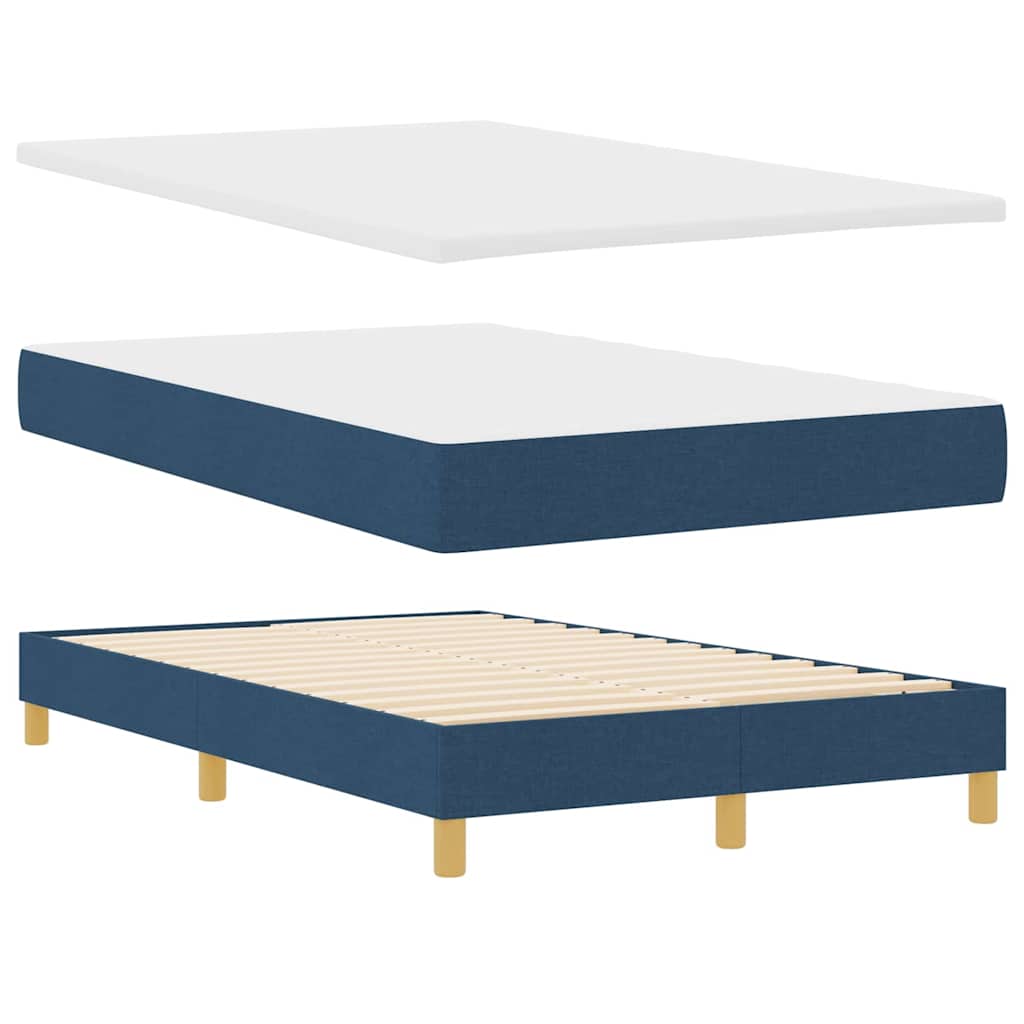 vidaXL Κρεβάτι box spring με στρώμα με στρώμα Μπλε 120 x 200 cm ύφασμα