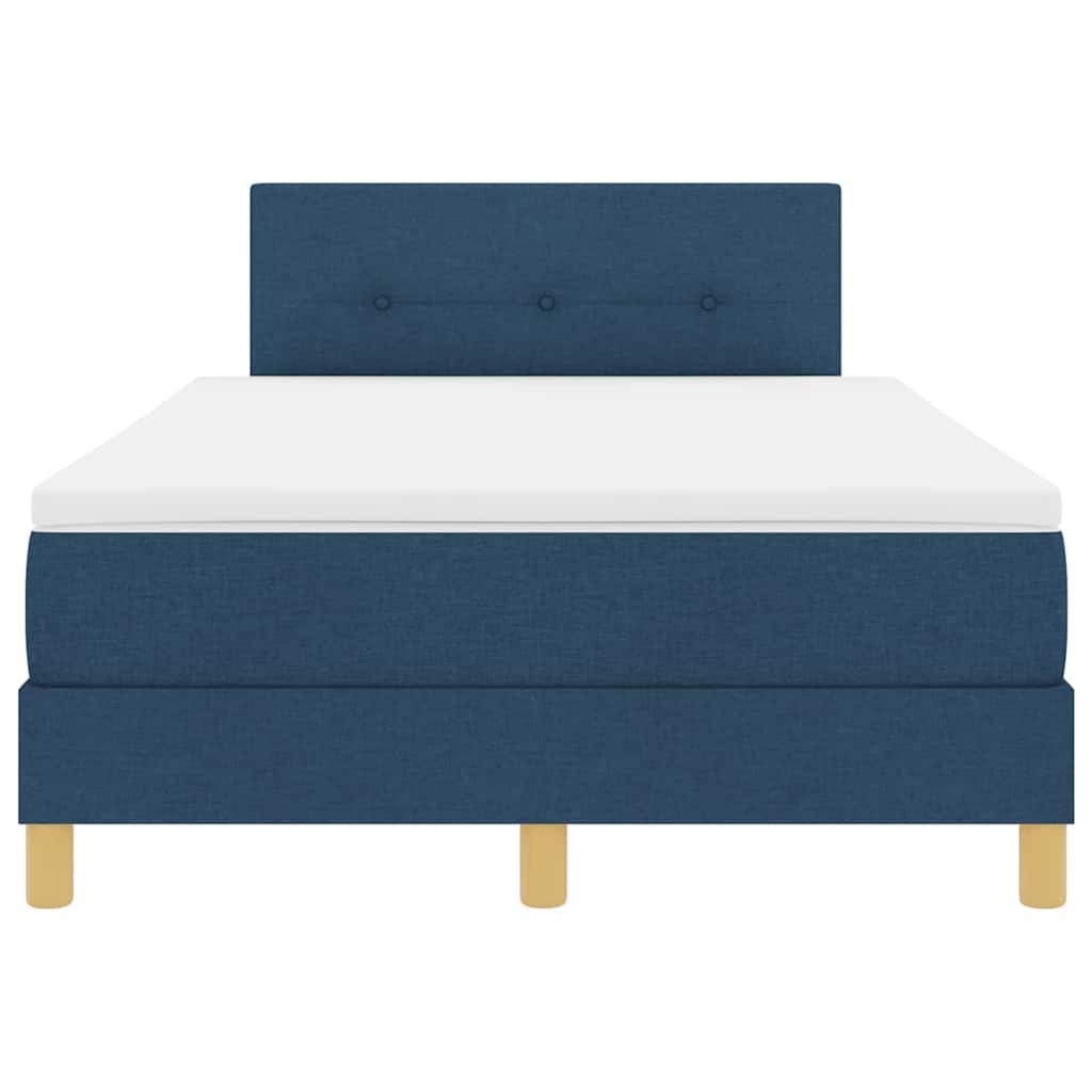 vidaXL Κρεβάτι box spring με στρώμα με στρώμα Μπλε 120 x 200 cm ύφασμα