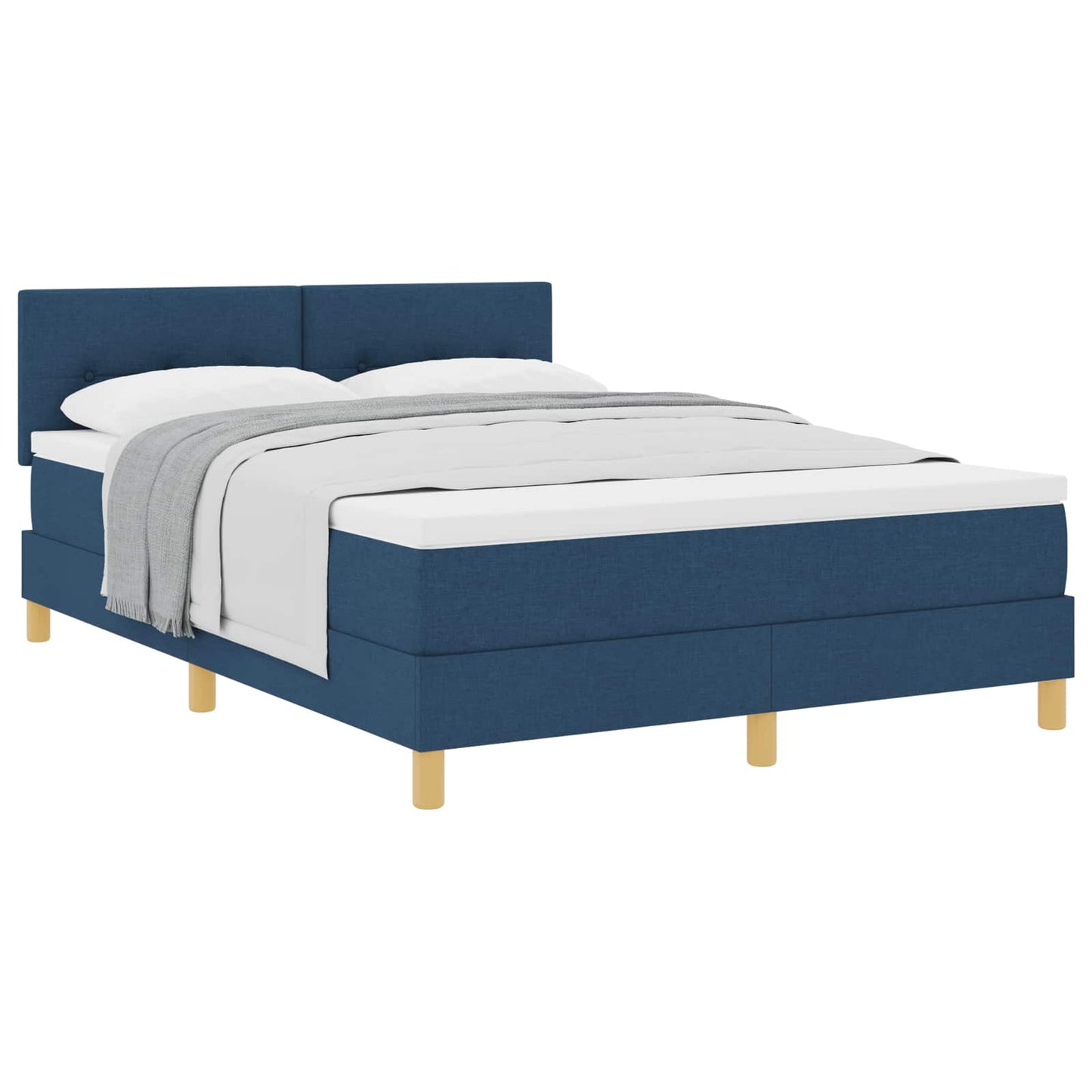 vidaXL Κρεβάτι με ελατήρια με στρώμα Μπλε 140 x 190 cm ύφασμα