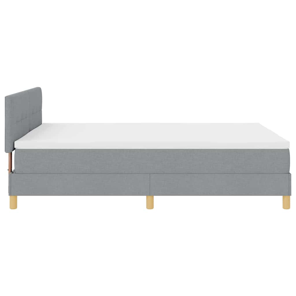 vidaXL Κρεβάτι με ελατήρια Ανοιχτό γκρι 160 x 200 cm ύφασμα