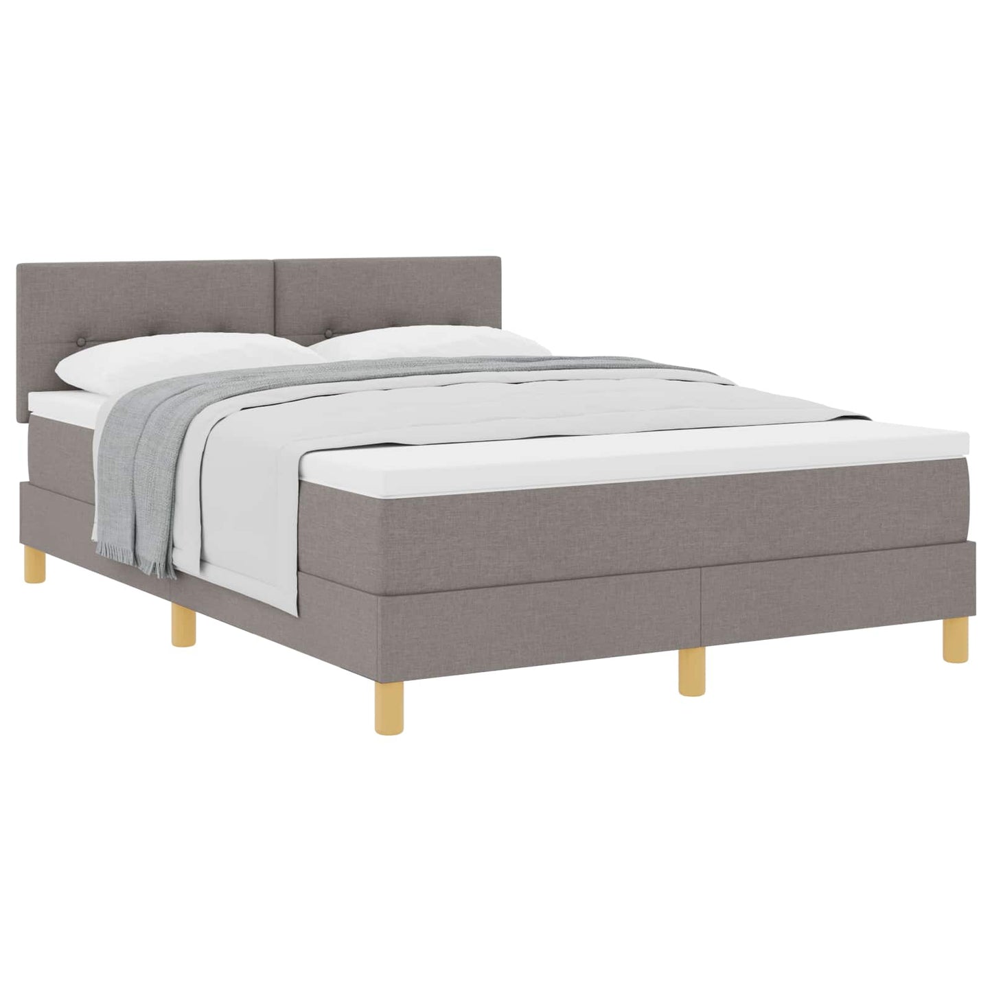 vidaXL Κρεβάτι με ελατήρια με μαξιλάρι Taupe 160 x 200 cm ύφασμα