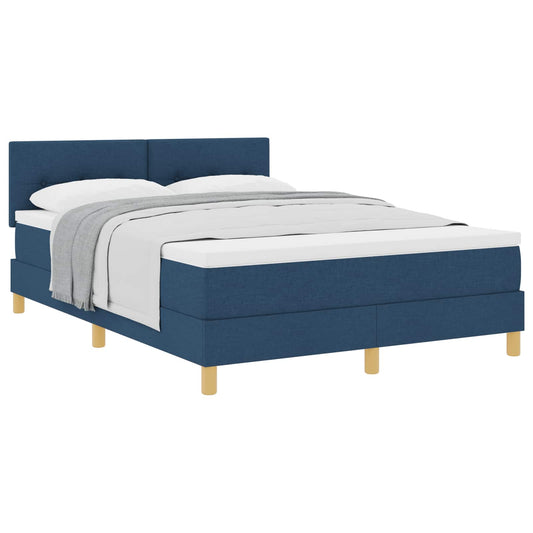 vidaXL Κρεβάτι με ελατήρια με μαξιλάρι Μπλε 160 x 200 cm ύφασμα