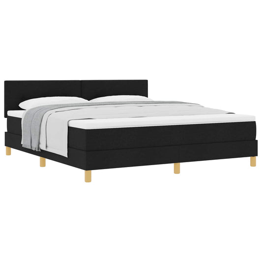 vidaXL Κρεβάτι με ελατήρια με μαξιλάρι Μαύρο 180 x 200 cm ύφασμα