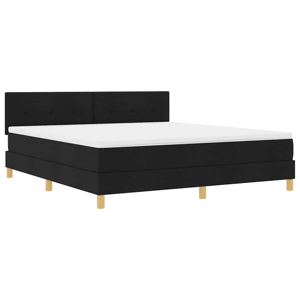 vidaXL Κρεβάτι με ελατήρια με μαξιλάρι Μαύρο 180 x 200 cm ύφασμα