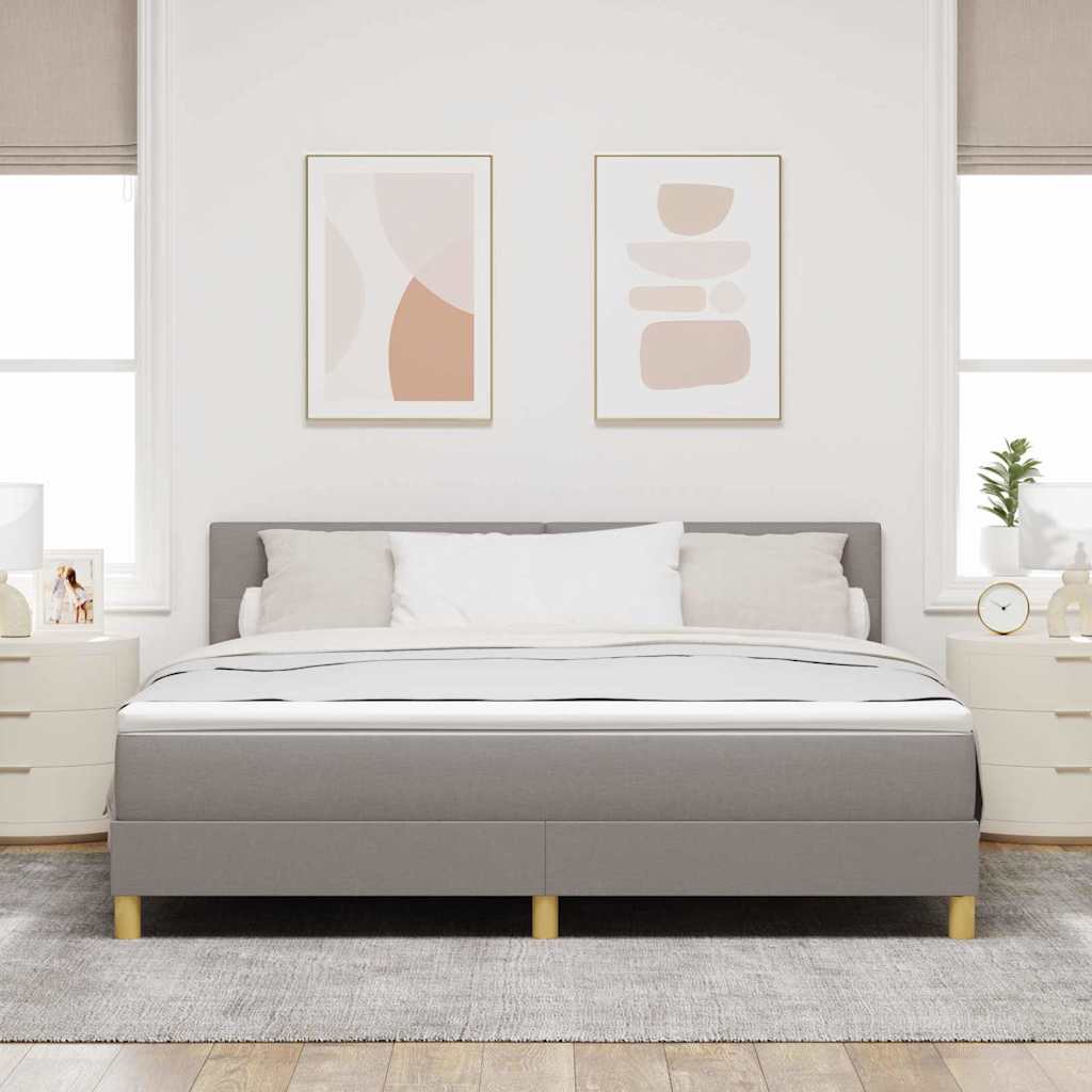 vidaXL Κρεβάτι με ελατήρια με μαξιλάρι Taupe 180 x 200 cm ύφασμα