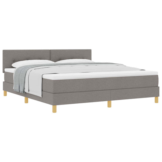 vidaXL Κρεβάτι με ελατήρια με μαξιλάρι Taupe 180 x 200 cm ύφασμα