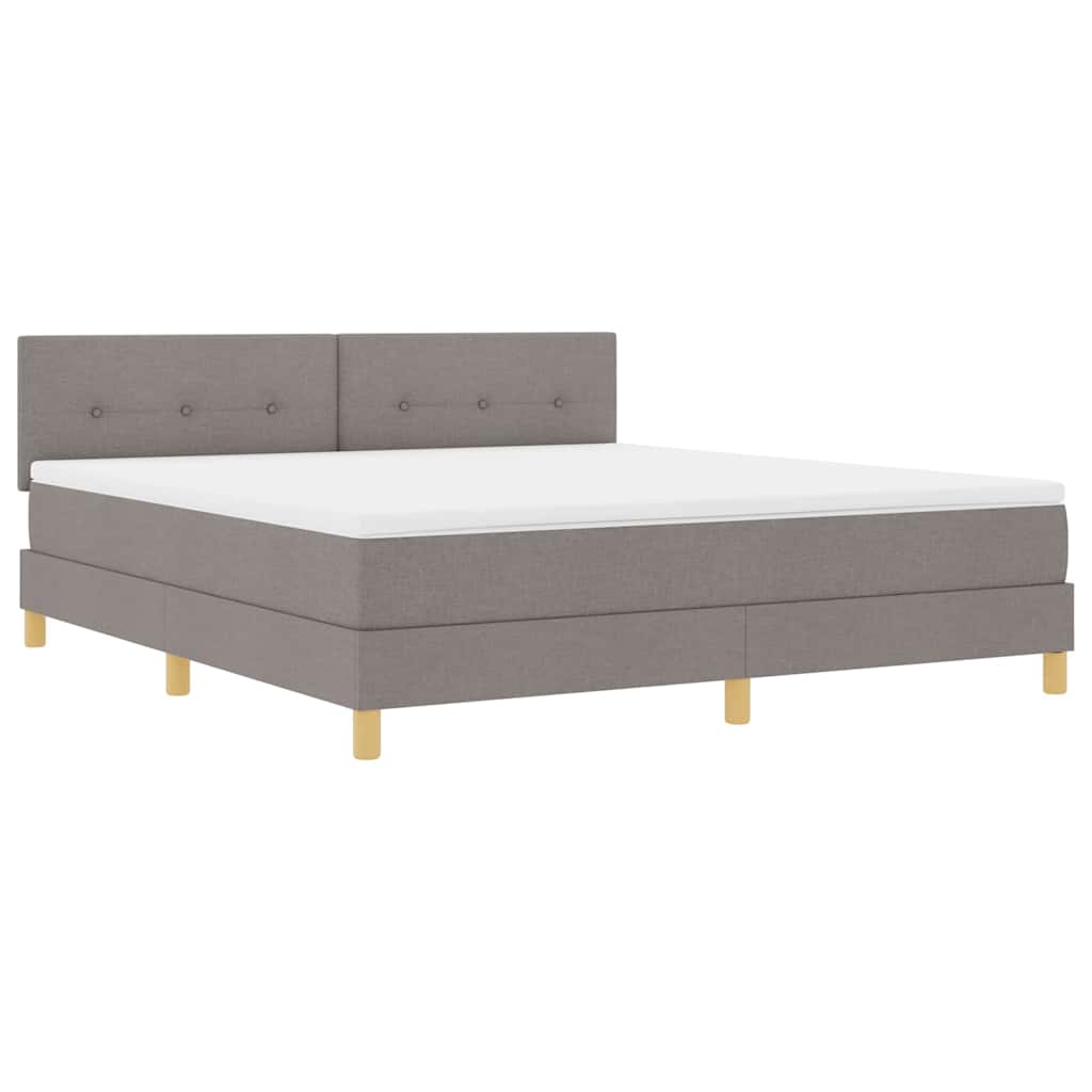 vidaXL Κρεβάτι με ελατήρια με μαξιλάρι Taupe 180 x 200 cm ύφασμα
