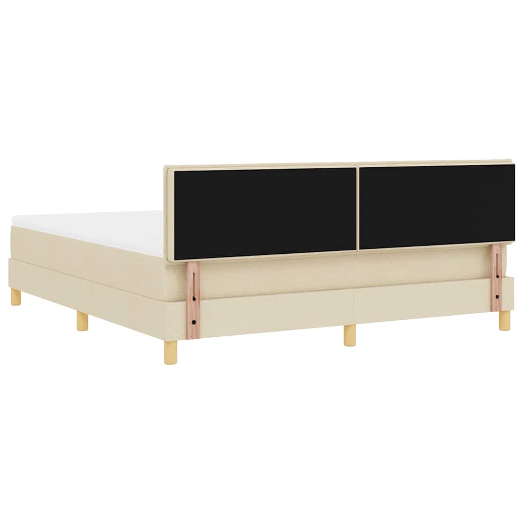 vidaXL Κρεβάτι με ελατήρια με μαξιλάρι Κρεμ 180 x 200 cm ύφασμα