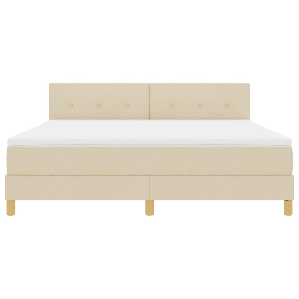 vidaXL Κρεβάτι με ελατήρια με μαξιλάρι Κρεμ 180 x 200 cm ύφασμα